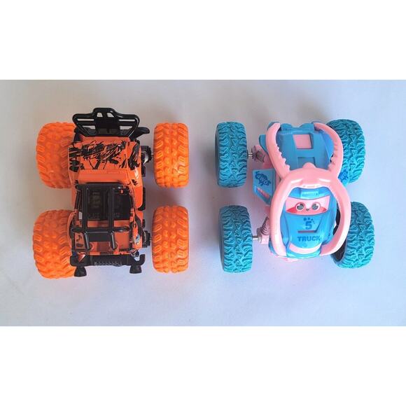 Miniature Monster Truck Orange Pink Push and Go Boy & Girl Toy - Picture 6 of 7